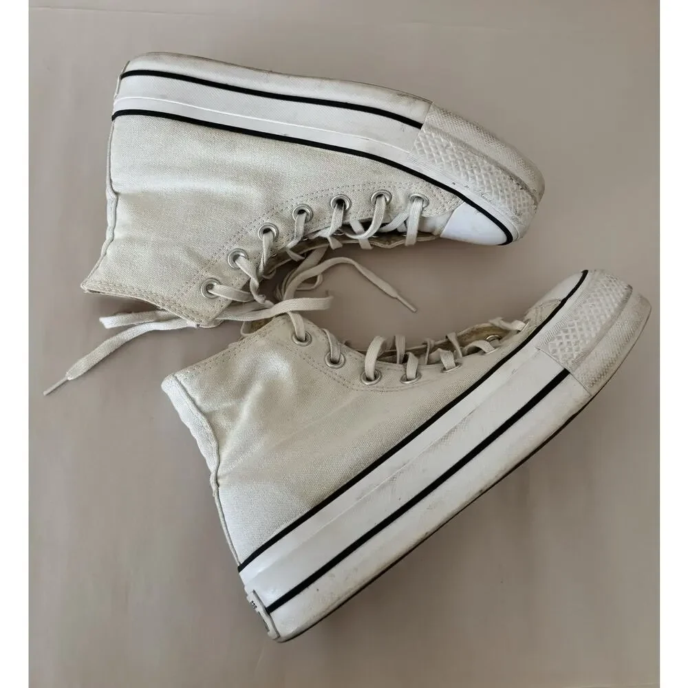 White Women's Converse Chuck Taylor High Top Platform Sneakers 6.5